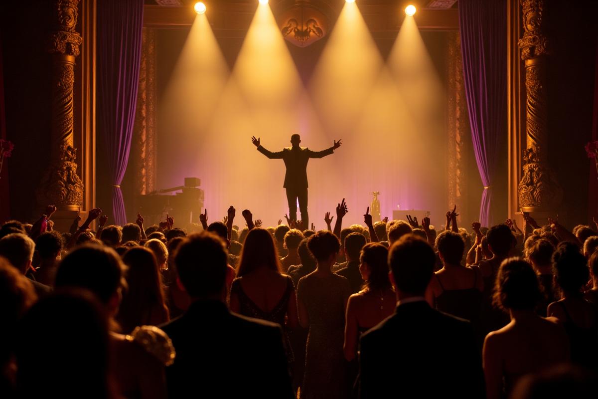 Artist performing for crowd